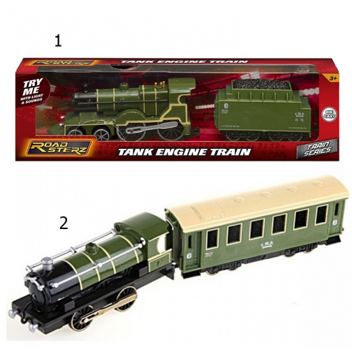 Игрушечный локомотив с вагоном Roadsterz (звук), зеленый, 1:55 HTI 37711354