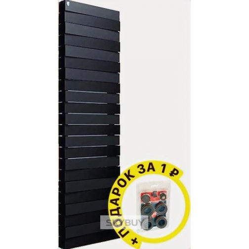 Радиатор биметаллический Royal Thermo Piano Forte Tower noir sable 22 секции, черный с монтажным набором 37965720