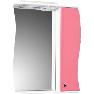 Зеркало-шкаф АкваМаста 02 правостороннее тёмно розовый со светильником