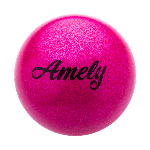 Мяч для художественной гимнастики Amely Agb-103 19 см, розовый, с насыщенными блестками 42252914 1