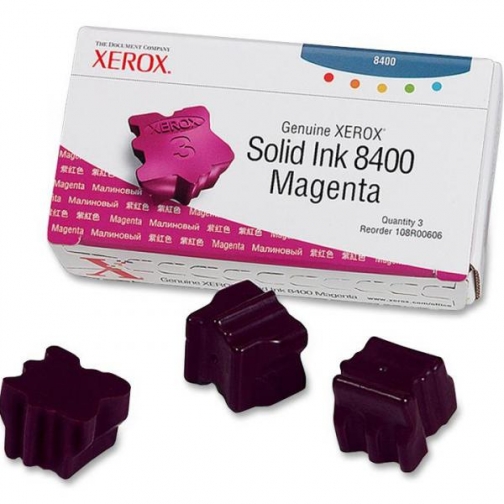 Твердые чернила Xerox 108R00606 для Xerox Phaser 8400, оригинальные (пурпурные, 3 шт, 3400 стр) 7992-01 850077