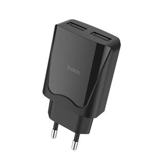 Адаптер питания Hoco C52A Authority power dual port charger (2USB: 5V max 2.1A) Черный