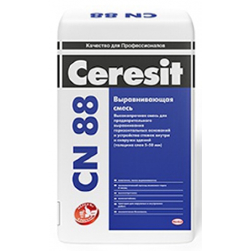ЦЕРЕЗИТ CN-88 высокопрочная выравнивающая стяжка пола (25кг) / CERESIT CN88 высокопрочная выравнивающая смесь для пола (25кг) Церезит 2174230