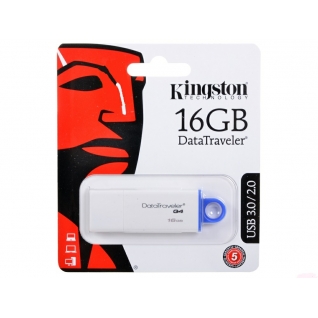 Память USB 3.0 16 GB Kingston DataTraveler G4 белый/синий (DTIG4/16GB)