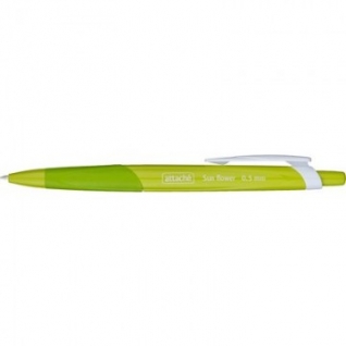 Ручка шариковая Attache Sun Flower,зеленый корпус,цвет чернил-синий