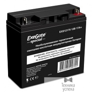 EXEGATE Exegate ES255177RUS Аккумуляторная батарея Exegate Special EXS12170, 12В 17Ач, клеммы под болт M5