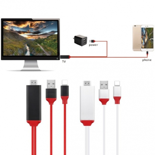 HDMI Lightning кабель 2 метра (красный) a5-01b Lefo 37466980 2