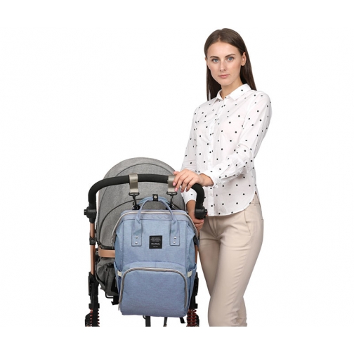 Сумка-рюкзак для мам с креплением и USB синяя no name 37697949 3