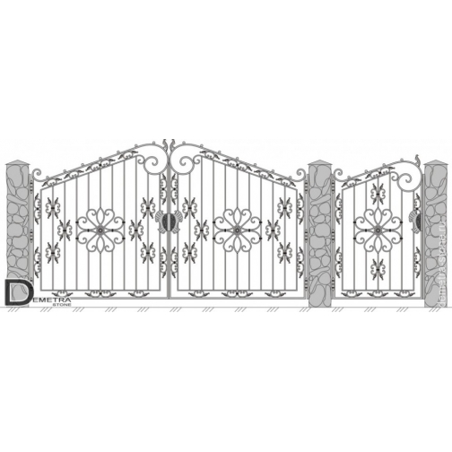 Кованые ворота калитка В-017 (2м x 3.5м) 5273776