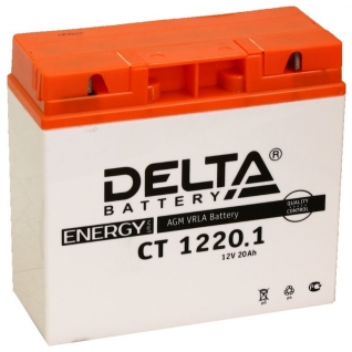 Мотоаккумулятор Delta CT 1220.1 (YT19BL-BS, BMW) 20 Ач