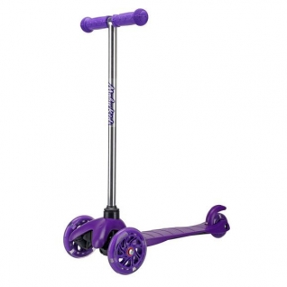 Трехколесный самокат (светятся колеса), фиолетовый Moby Kids