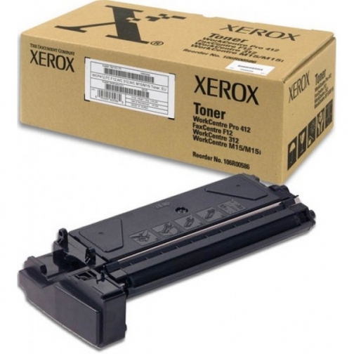 Картридж Xerox 106R00586 для Xerox WorkCentre M15, M15i, 312, WorkCentre Pro 412, FaxCentre F12, оригинальный, (черный, 6000 стр.) 1172-01 852182