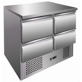 Gastrorag Холодильник-рабочий стол GASTRORAG S901 SEC 4D"мини", +2...+8oC, 260 л, 2 секции ящиков 2 х 1/2, материал корпуса снаружи - нерж.сталь 304/430, внутри - алюминий