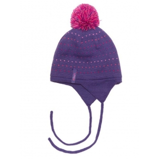 Зимняя шапка с манишкой Buki F18-708 фиолетовая 50-52