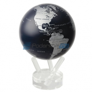 Глобус мобиле с политической картой мира, тёмно-синий с серебром, d 12