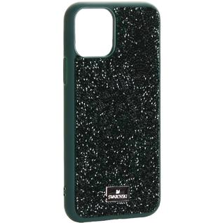 Чехол-накладка силиконовая со стразами SWAROVSKI Crystalline для iPhone 11 Pro (5.8") Темно-зеленый №4