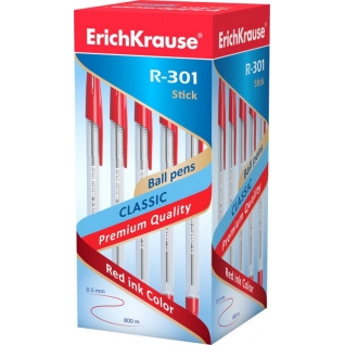 Ручка шариковая R-301 CLASSIC 1.0 Stick (коробка 50 шт.) КРАСНАЯ ErichKrause