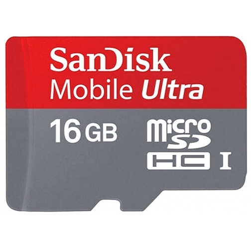 SanDisk Ultra microSDHC Class 10 UHS-I 48MB/s 16GB + SD adapter 6920478