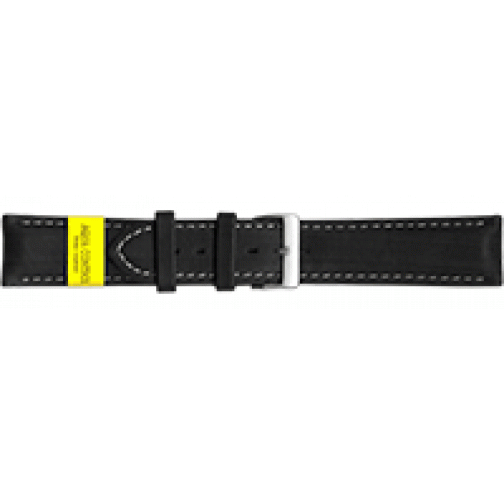 Кожаный ремешок для часов с белой строчкой, 22 мм ZC-22CLD BLACK Momentum by St. Moritz Watch Corp 37687362 1