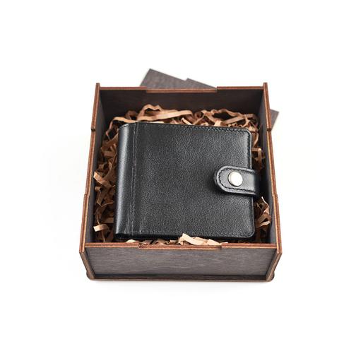 Подарочный набор: портмоне комбинированное + коробка из дерева 42783929 7