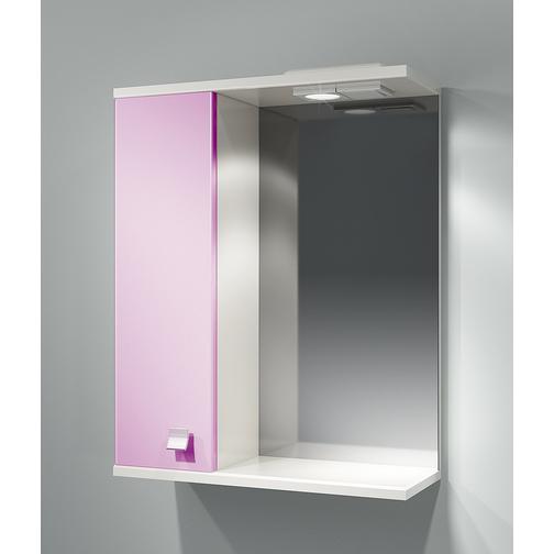 Шкаф зеркальный ДОМИНО 55 правый с/о (цвет розовый) (TIVOLI) 42571051