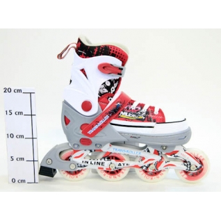 Раздвижные роликовые коньки, серо-красные, размер L (40-43) Trans Roller