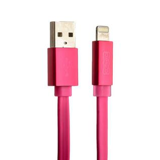 USB дата-кабель COTEetCI R1 FLAT series Lightning+MFI+Led CS2026-PK (1.0 м) розовый