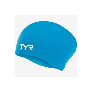 Шапочка для плавания Tyr Long Hair Wrinkle-free Silicone Cap, силикон, Lcsl/420, голубой