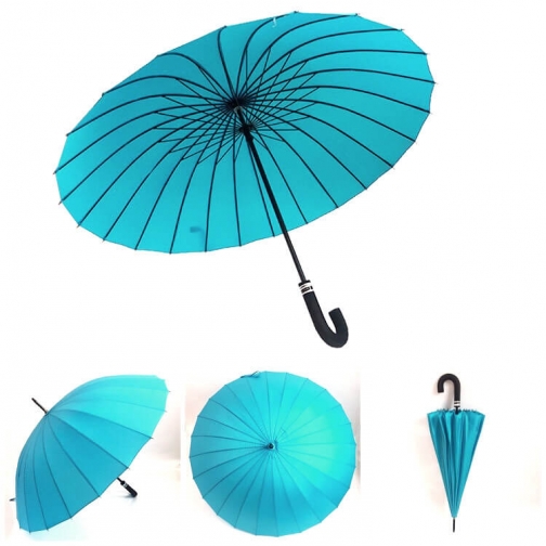 Зонт трость голубой 24 спицы, Mabu 37455811 3