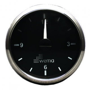 Wema Кварцевые часы чёрные/серебряные Wema IMCR-BS 12/24 В 52 мм