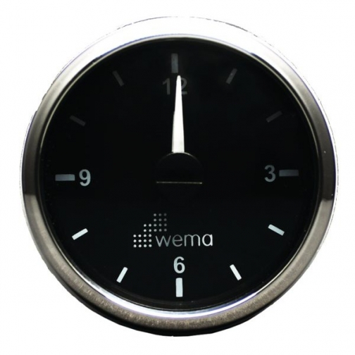 Wema Кварцевые часы чёрные/серебряные Wema IMCR-BS 12/24 В 52 мм 1201398
