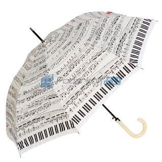 Зонт-трость "Фортепиано", белый/черный