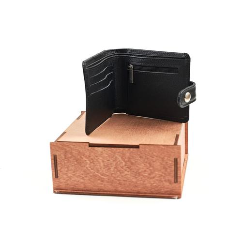 Подарочный набор: портмоне комбинированное + коробка из дерева 42783926 2