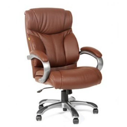 Кресло CHAIRMAN 435 (CH-435) (кожа) цвет коричневый 6920626