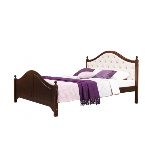 Кровать из массива сосны с мягким изголовьем КАЯ 2 Бейц темный 9104134