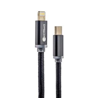 USB дата-кабель COTEetCI M38 NYLON series Type-C - Lightning Cable CS2151-BK (1.2м) Черный