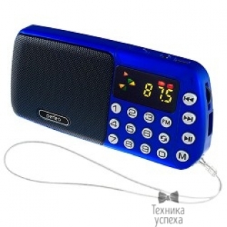Perfeo Perfeo мини-аудио СИНИЦА FM, MP3 USB/TF, часы, Repeat, цифровые кнопки, USB/1200mAh, синий (i70-BL)