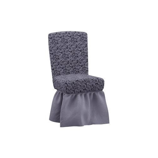 Комплект чехлов для четырех стульев ПМ: Ми Текстиль Чехол на комплект из четырех стульев жаккард с юбкой 42790520 4