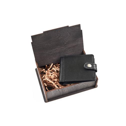 Подарочный набор: портмоне комбинированное + коробка из дерева 42783931 6