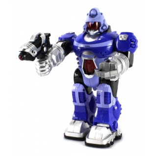Интерактивный робот (свет, звук), синий, 25 см Junfa Toys