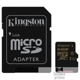 Kingston Micro SecureDigital 64Gb Kingston SDCA10/64GB MicroSDXC Class 10 UHS-I, SD adapter