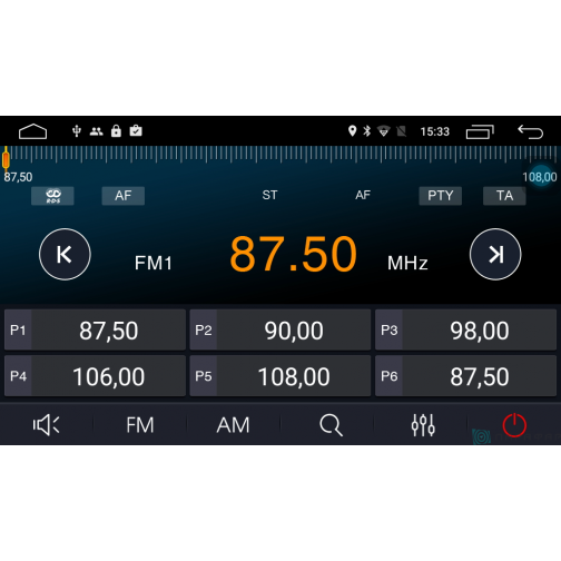 Штатная магнитола Parafar 4G/LTE для VW, Skoda, Seat (универсальная с кнопками) экран 8