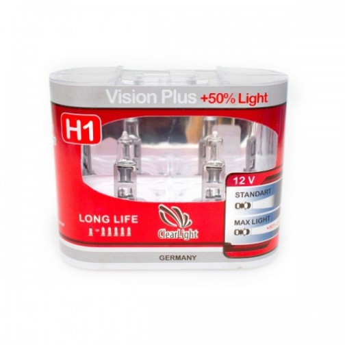 Лампа H1 Clearlight 12V-55W Vision Plus +50% Light 2 шт. MLH1VP ClearLight 5302354