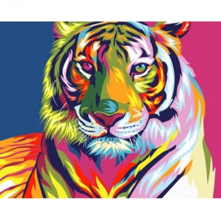 Картина по номерам "Радужный тигр" на холсте, Ваю Ромдони, 40 х 50 см Артвентура