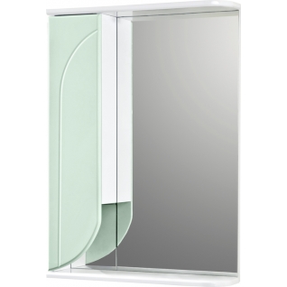 Зеркало-шкаф АкваМаста 25 левостороннее салатовый со светильником АкваМаста