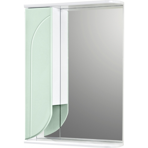 Зеркало-шкаф АкваМаста 25 левостороннее салатовый со светильником АкваМаста 898867