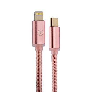 USB дата-кабель COTEetCI M38 NYLON series Type-C - Lightning Cable CS2151-MRG (1.2м) Розовое золото