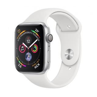 Часы Apple Watch Series 4 GPS 44mm Silver Aluminum Case with White Sport Band MU6A2