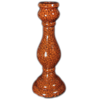 Подсвечник фигурный 26 см для тонкой свечи, Кварц окрашеный, оранжевый