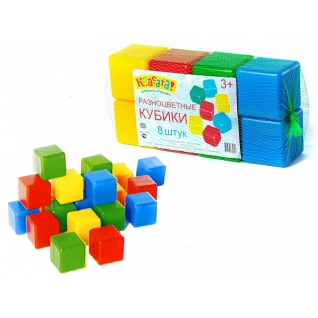 Набор разноцветных кубиков, 8 шт Класата